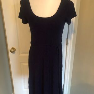 Navy blue stretch knit dress motherhood maternity